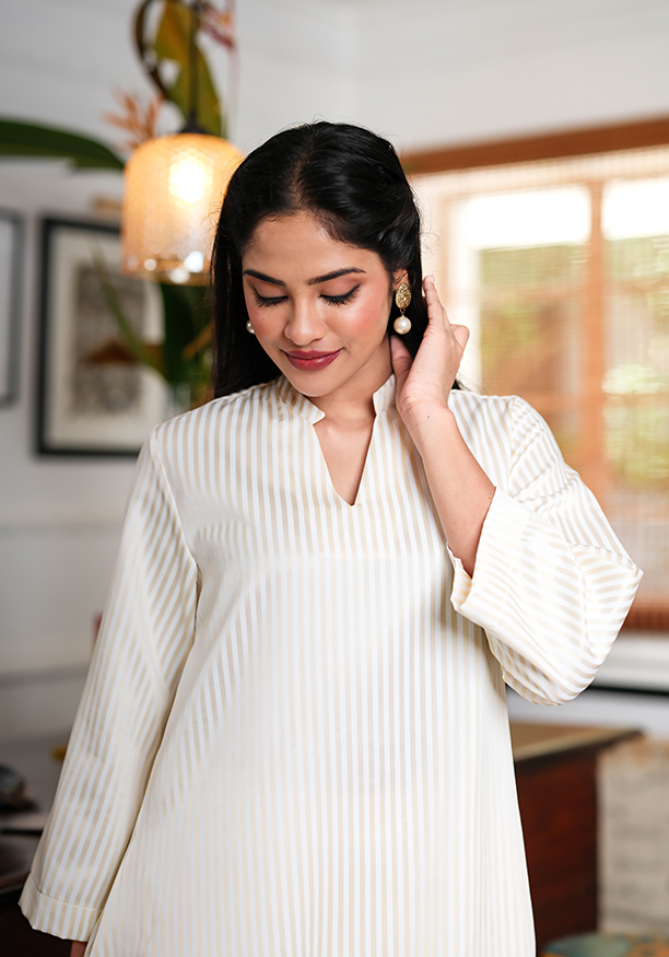 TAHIRA YELLOW STRIPE KURTA